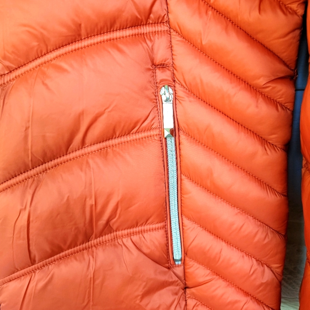 NWT MICHAEL KORS WOMENS PLUS SIZE PACKABLE DOWN HOODED PUFFER COAT SIZE L ORANGE - Picture 5 of 12